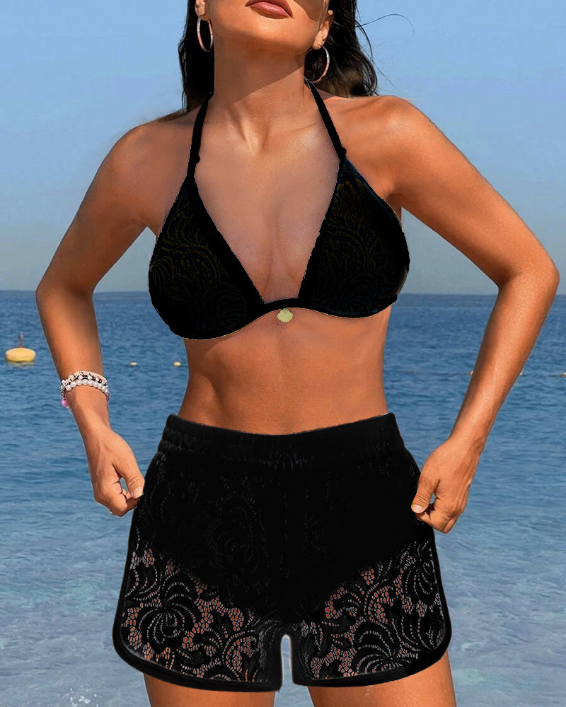 Lana® | Ensemble bikini en dentelle uni élégant