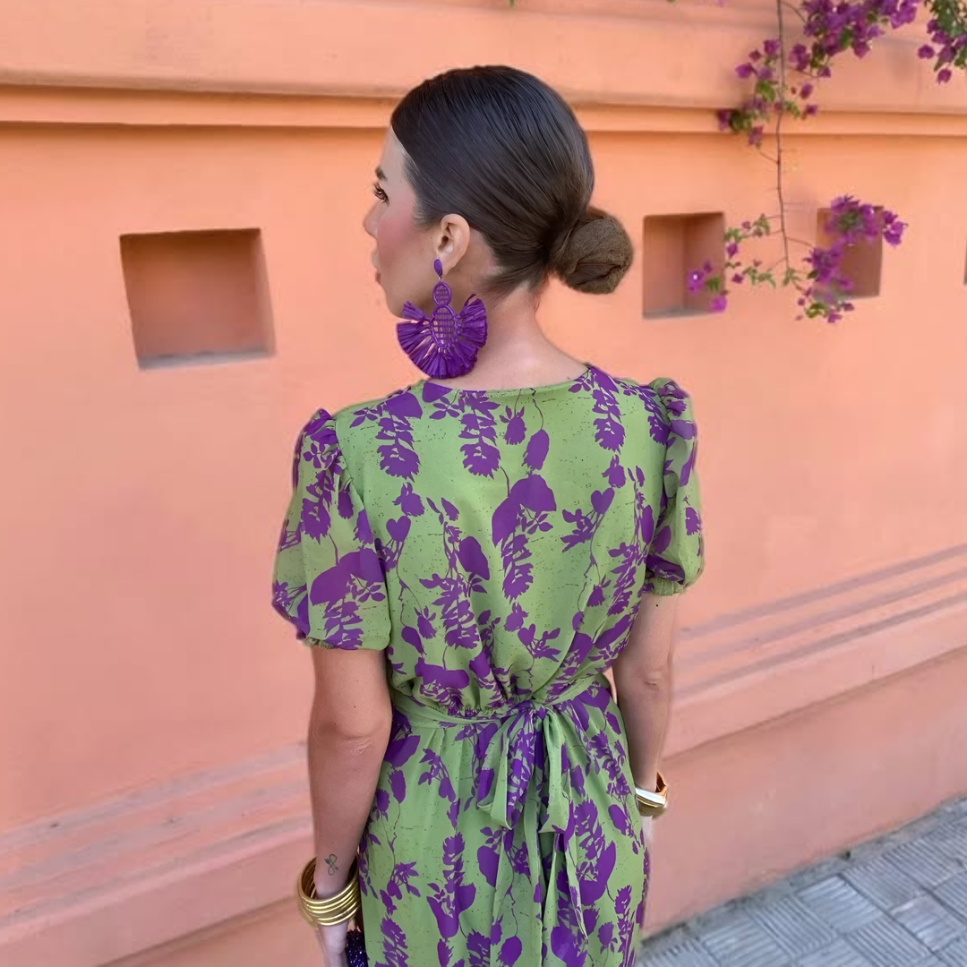 Anaïs™ — Élégante robe midi à motif