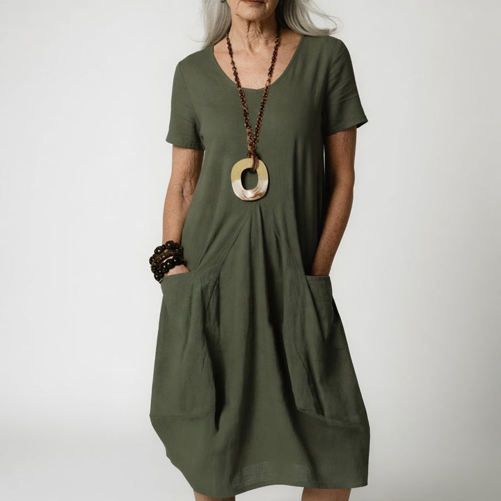 Céline™ — Élégante Robe Fluide avec Effet Sublimant le Ventre