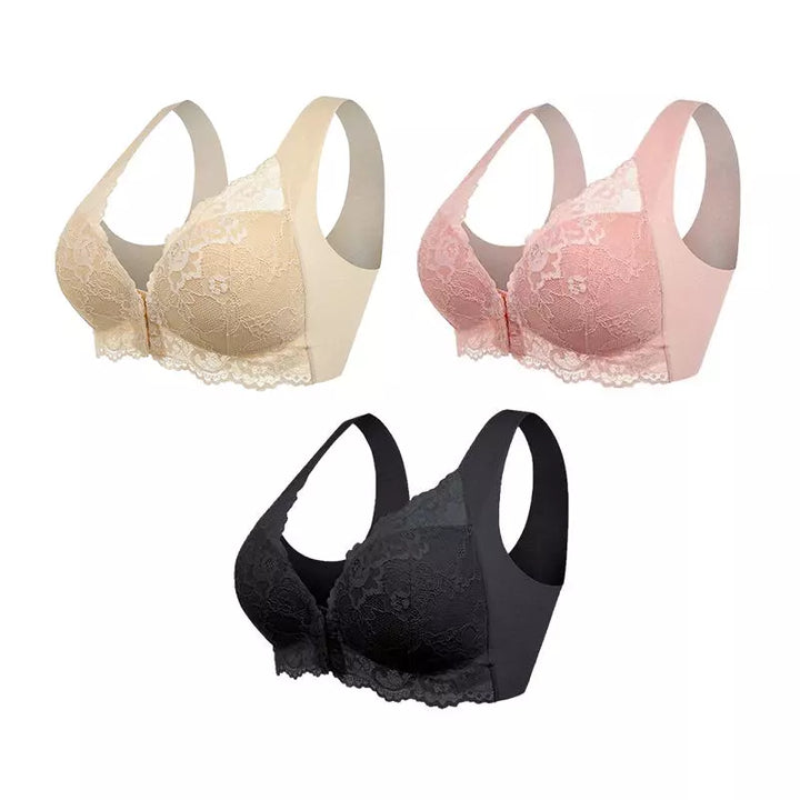 Cira - Soutien-gorge sans fil avec fermeture frontale (paquet de 3)