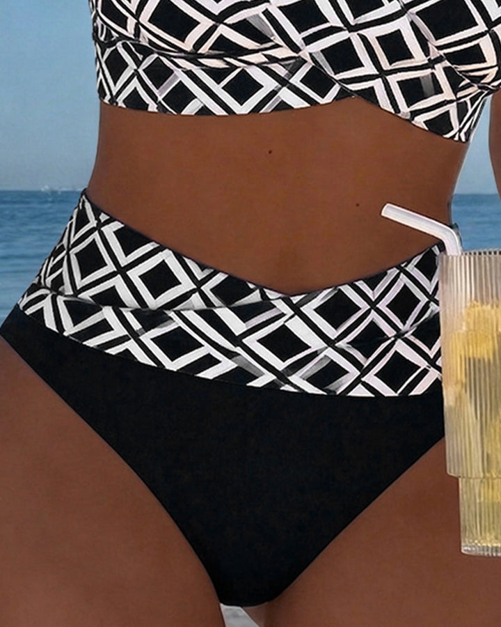 Bikini Deux Pièces Avec Soutien-Gorge Et Motif Diamant