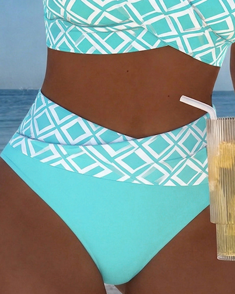 Bikini Deux Pièces Avec Soutien-Gorge Et Motif Diamant