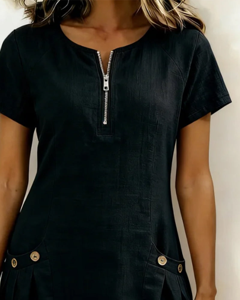 Robe | coton avec fermeture éclair