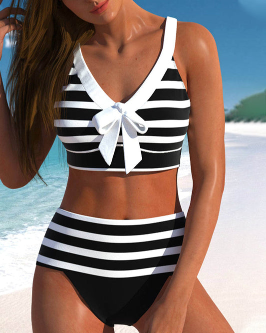 Lula® | Bikini rayé taille haute