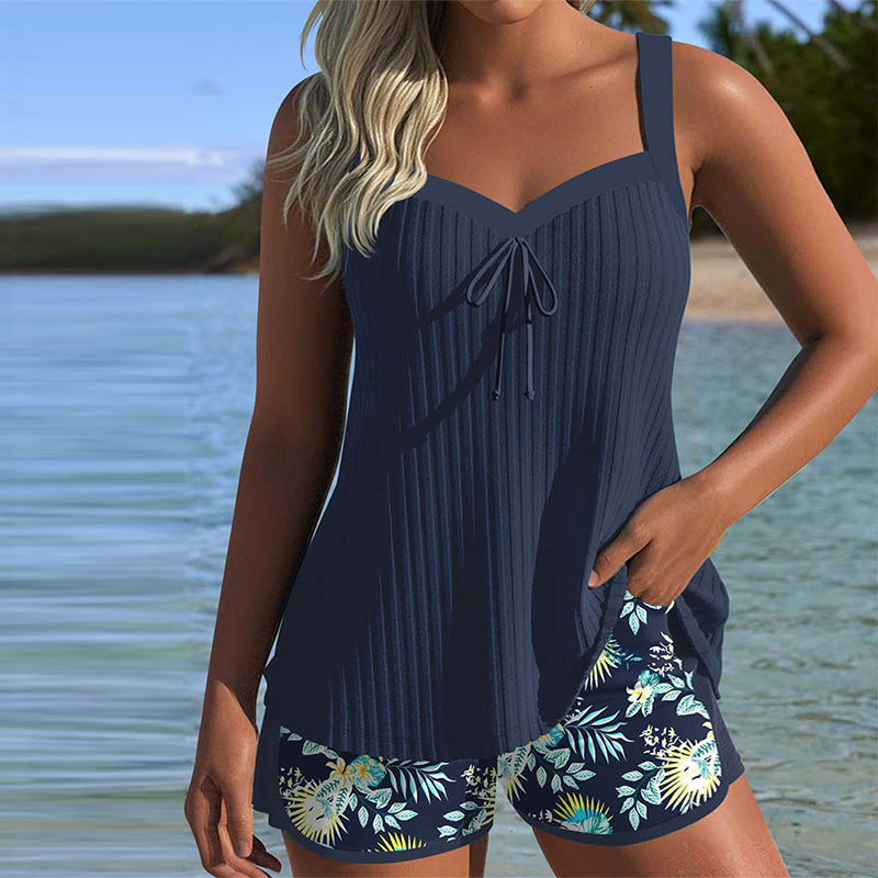 Lana® | Tankini rayée avec short de plage deux pièces