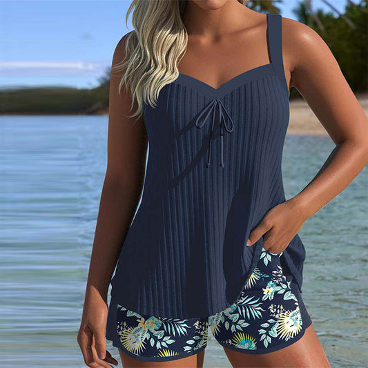 Lana® | Tankini rayée avec short de plage deux pièces