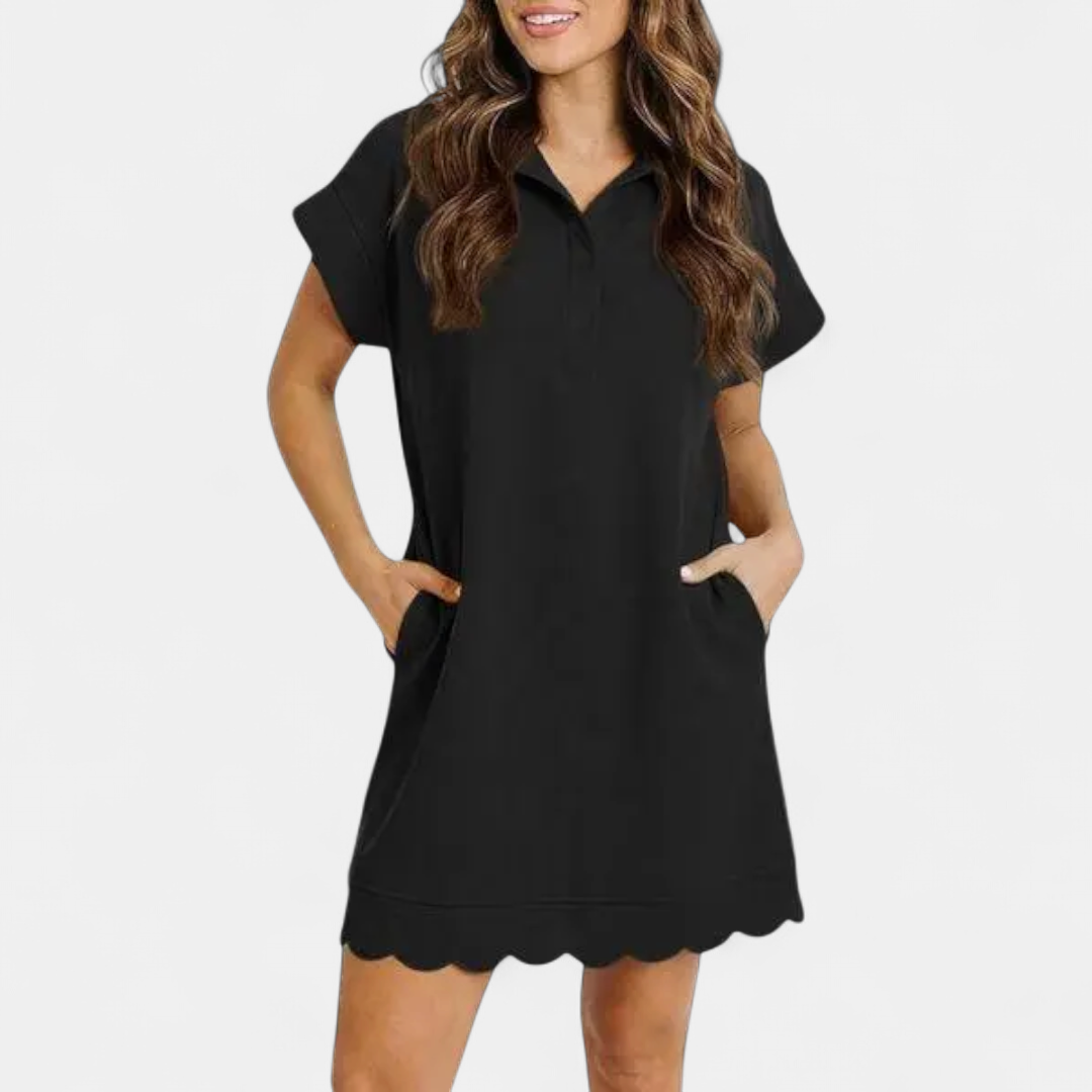 Brinelle™ – Robe à col polo froncé avec poches