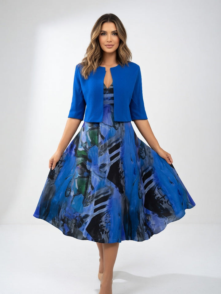 Maéliane™ — Élégante Robe Midi Imprimée et Fluide