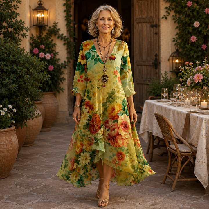 Janessa | Robe Midi Florale Sans Effort
