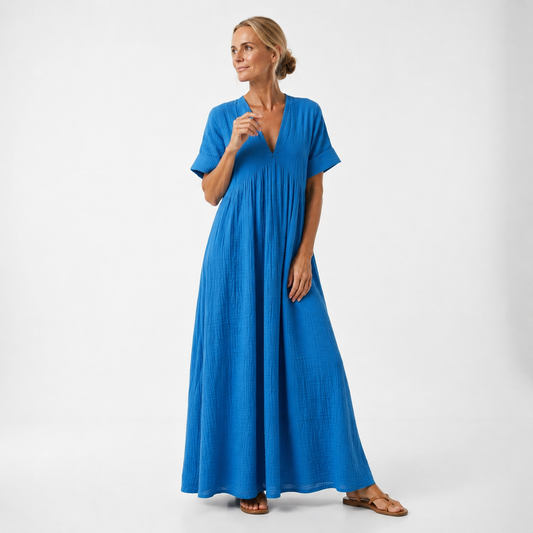 Alice - Robe maxi méditerranéenne fluide