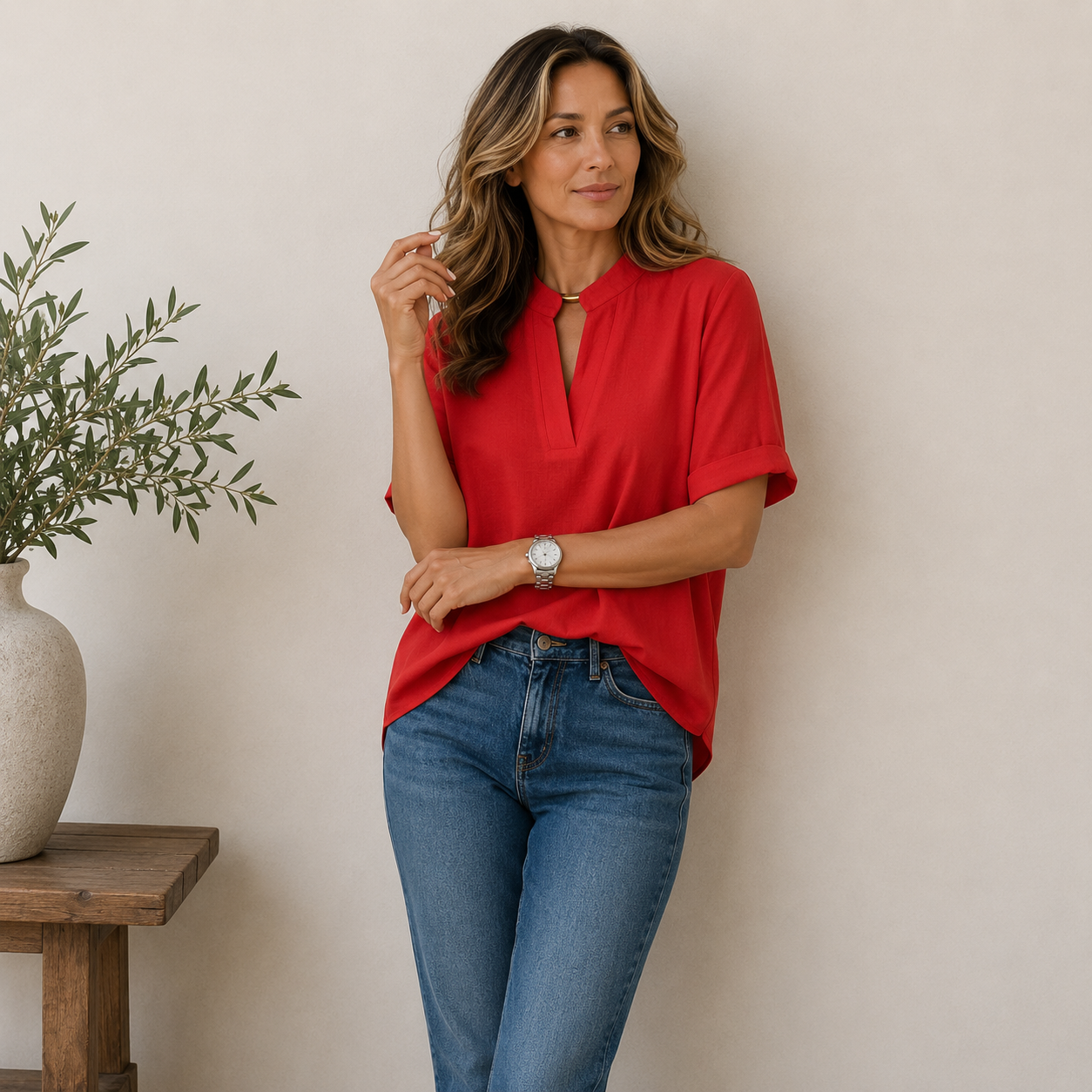 Élise — Blouse élégante au col raffiné