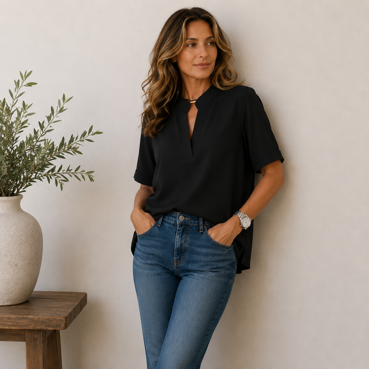 Élise — Blouse élégante au col raffiné