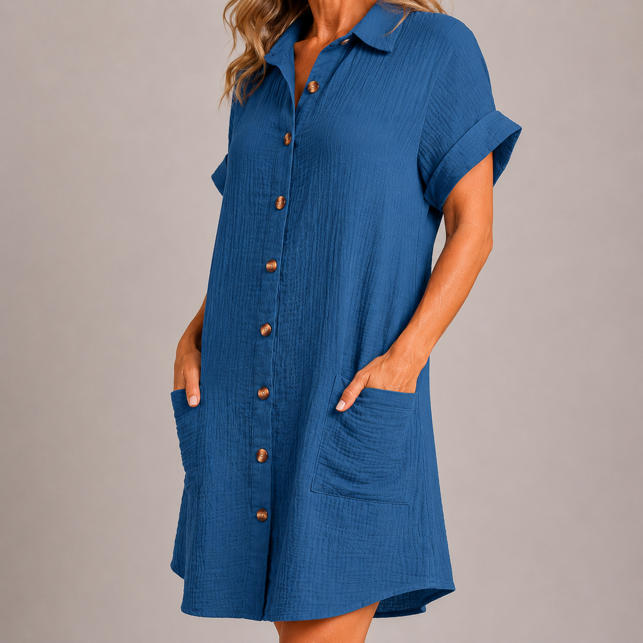 Ambre - Robe Boutonnée en Lin