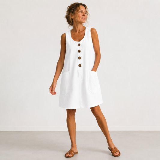 Macey - Robe d'été en coton et lin