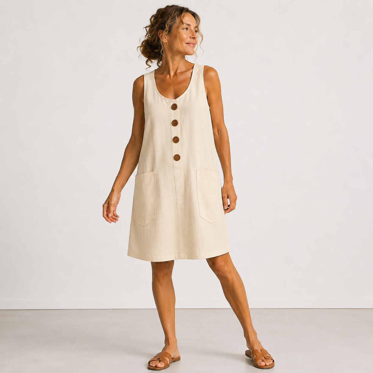 Maud - Robe en coton et lin