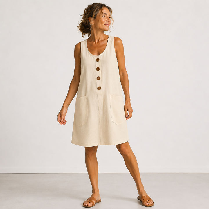 Macey - Robe d'été en coton et lin