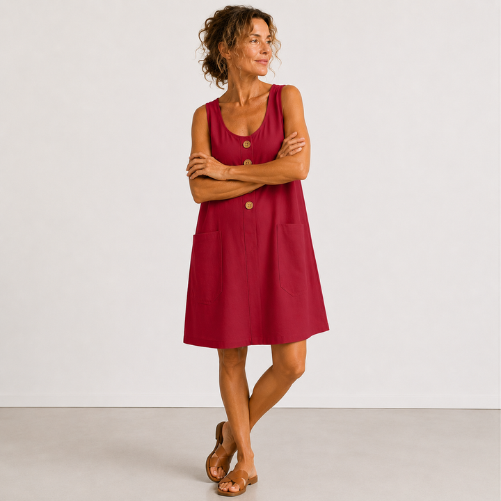 Macey - Robe d'été en coton et lin