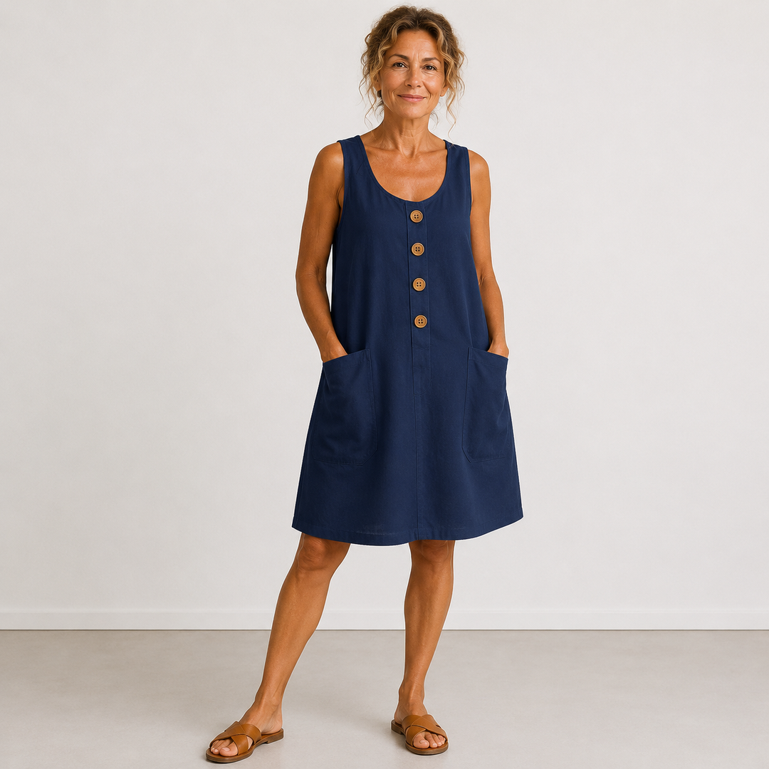 Macey - Robe d'été en coton et lin