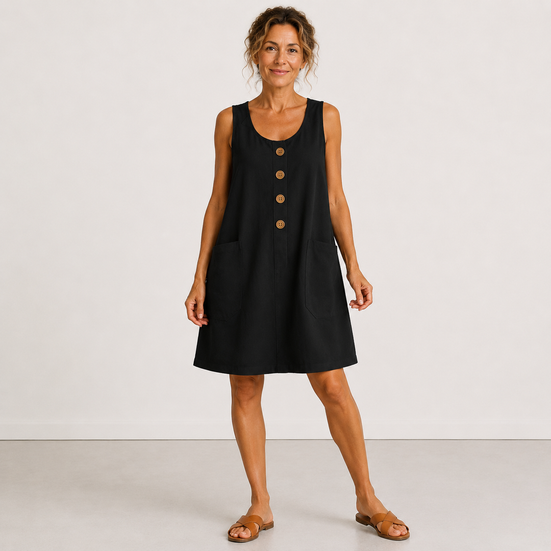 Macey - Robe d'été en coton et lin