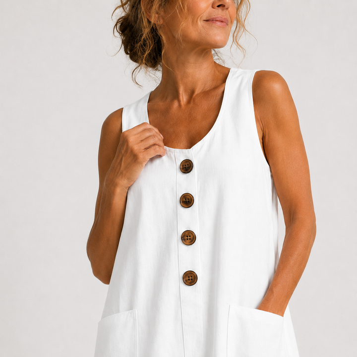 Macey - Robe d'été en coton et lin