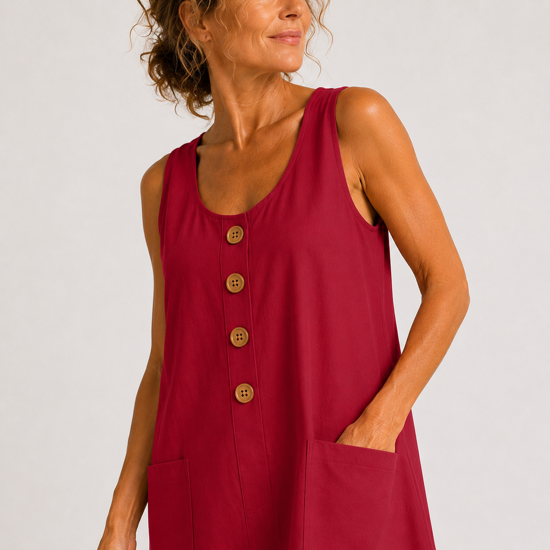 Macey - Robe d'été en coton et lin