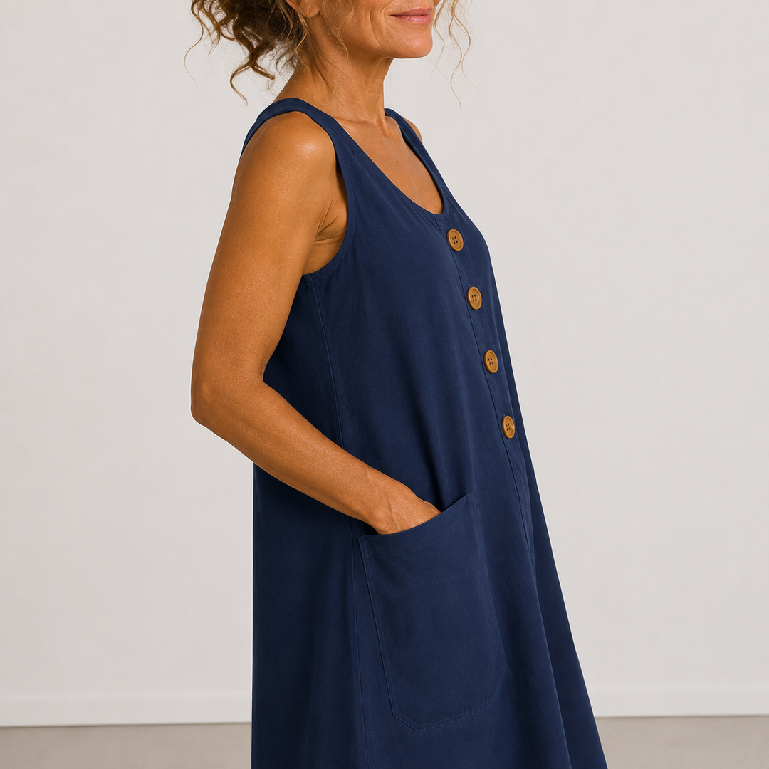 Macey - Robe d'été en coton et lin