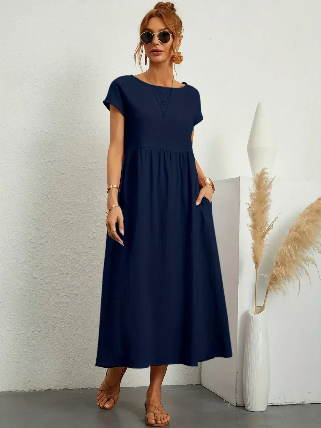 Gabrielle™ - Élégante Robe Midi Fluide au Style Intemporel