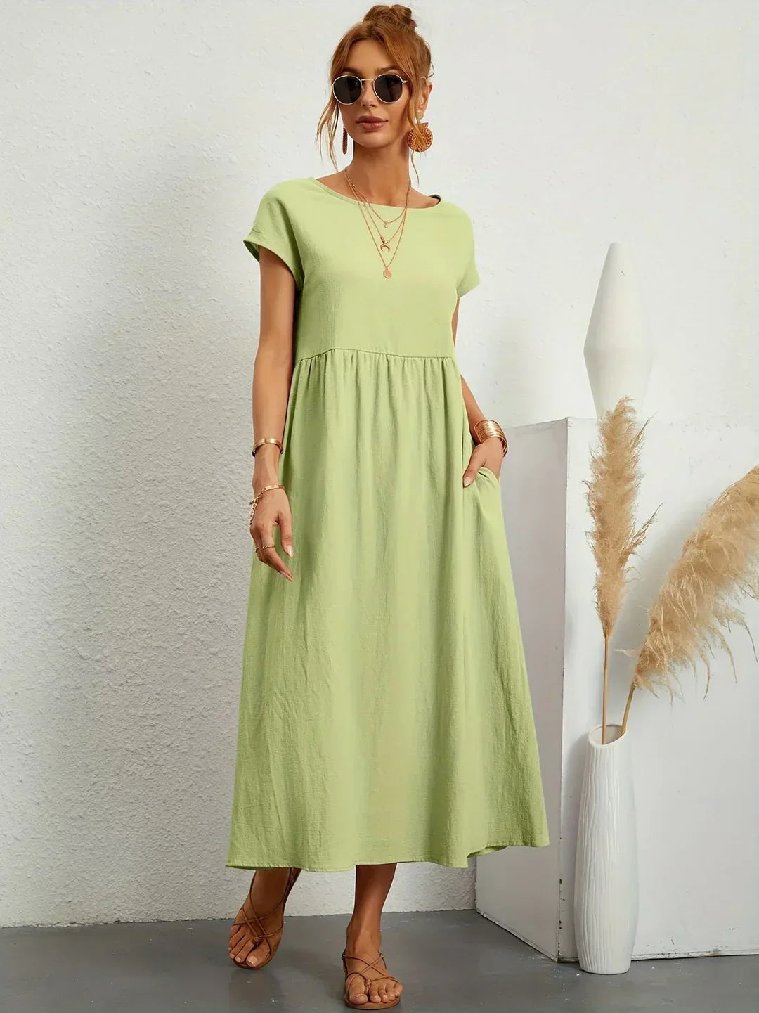 Gabrielle™ - Élégante Robe Midi Fluide au Style Intemporel