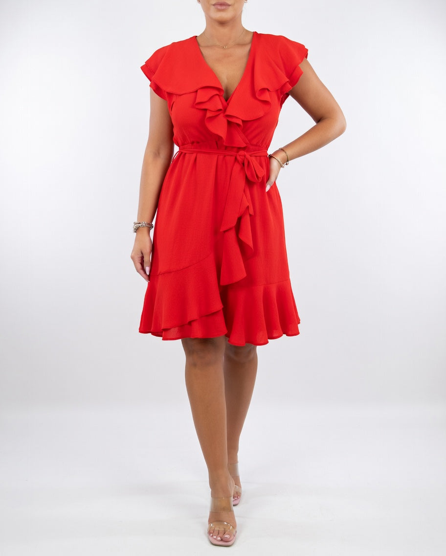 Célyane™ — Robe portefeuille noire élégante et fluide pour femme