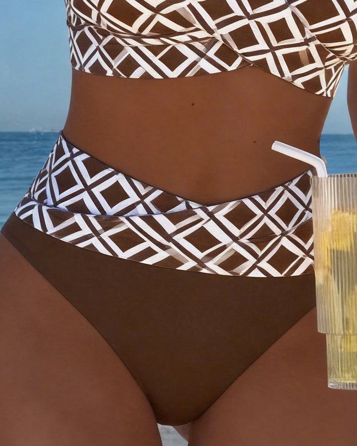 Bikini Deux Pièces Avec Soutien-Gorge Et Motif Diamant