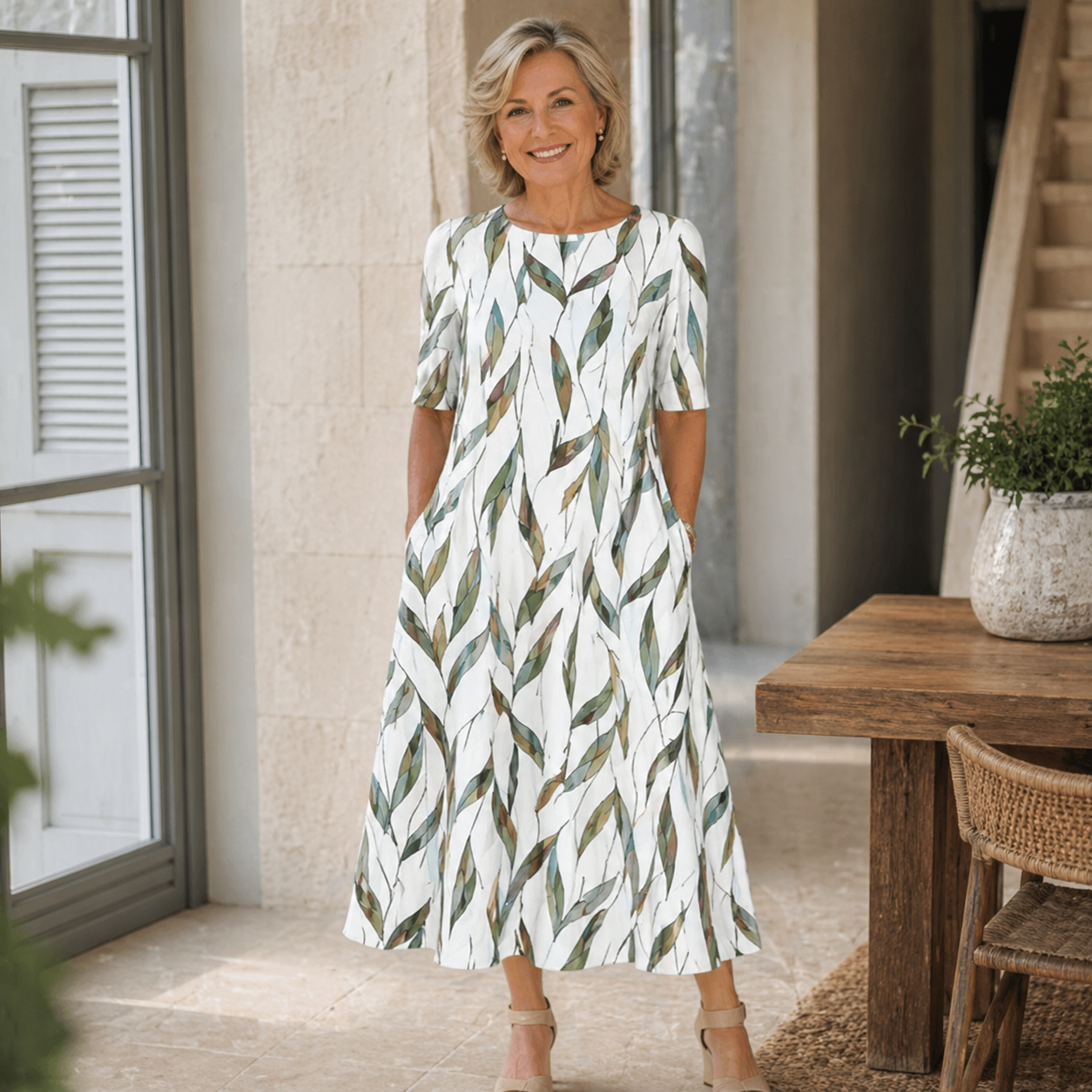 Sarah | Robe Midi Florale Sans Effort