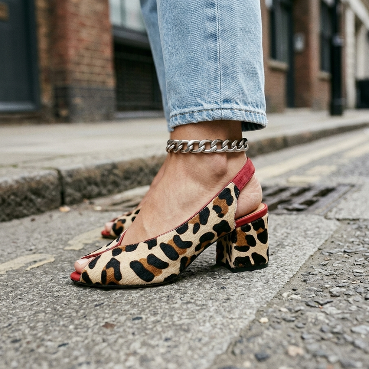 Ruth | Talons Slingback Imprimé Léopard