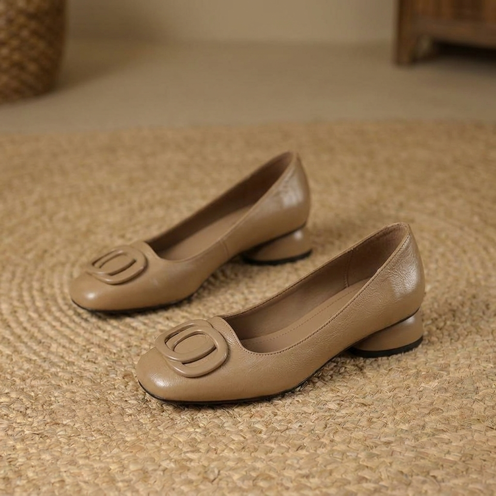 Ballerines en Cuir Opium