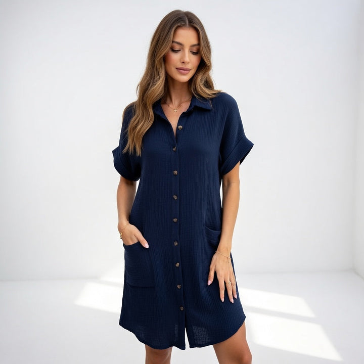 Béatrice™ — Élégante Robe Chemise Pratique et Confortable