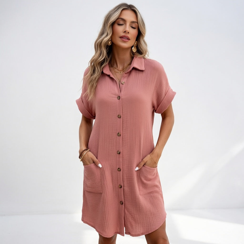 Béatrice™ — Élégante Robe Chemise Pratique et Confortable