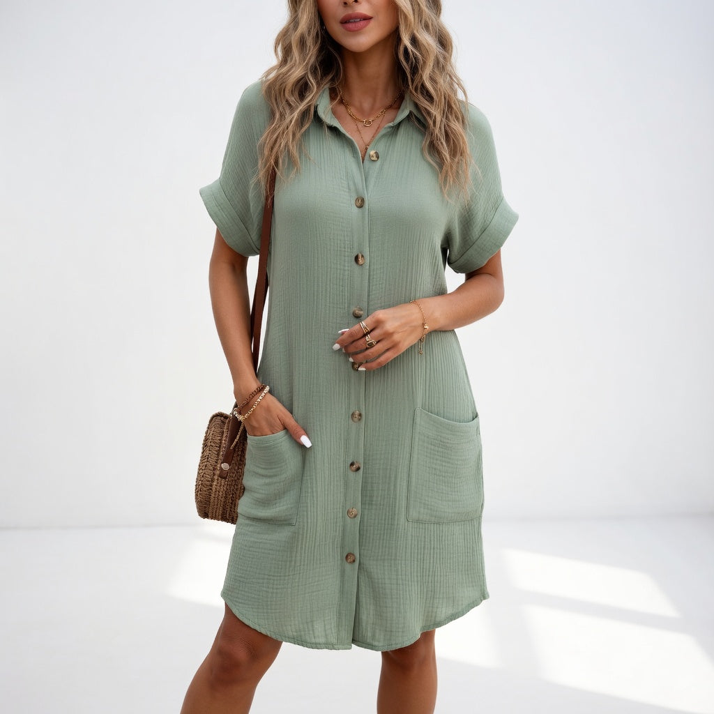 Béatrice™ — Élégante Robe Chemise Pratique et Confortable
